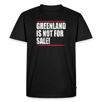 Le Groenland n’est pas à vendre - T-shirt Premium bio Homme - noir - Devant - Nico (187cm)