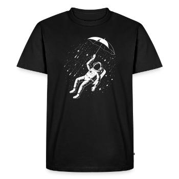 Astronaut Umbrella Space Rain - Men's Premium Organic T-Shirt - black - Front - Nico (187cm)