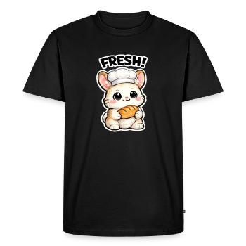 Kitchen bunny with fresh bread - Men's Premium Organic T-Shirt - black - Front - Nico (187cm)