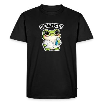 Science frog with glasses - Men's Premium Organic T-Shirt - black - Front - Nico (187cm)