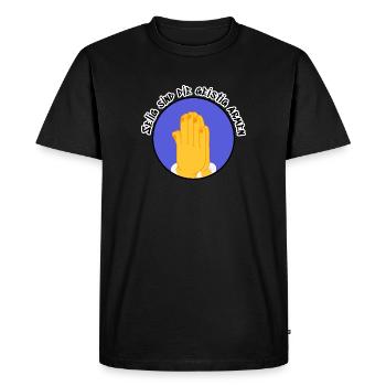 Cercle des mains de prière – Pouvoir spirituel - T-shirt Premium bio Homme - noir - Devant - Nico (187cm)