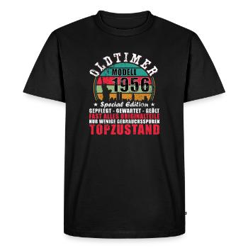 Vintage 1956 Vintage 1956 70th Birthday 1956 - Men's Premium Organic T-Shirt - black - Front - Nico (187cm)