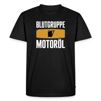 Groupe sanguin : conception du tournevis à huile moteur - T-shirt Premium bio Homme - noir - Devant - Nico (187cm)