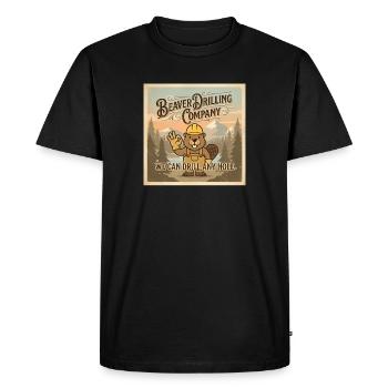 Beaver Drilling Co can drill any hole. Dirt - Men's Premium Organic T-Shirt - black - Front - Nico (187cm)