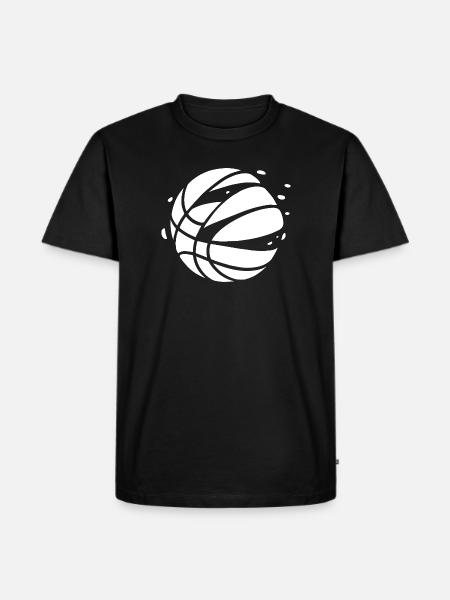 Monochrome Geometric Basketball Glyph - Men's Premium Organic T-Shirt - black