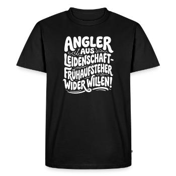 Pêcheurs passionnés – lève-tôt - T-shirt Premium bio Homme - noir - Devant - Nico (187cm)