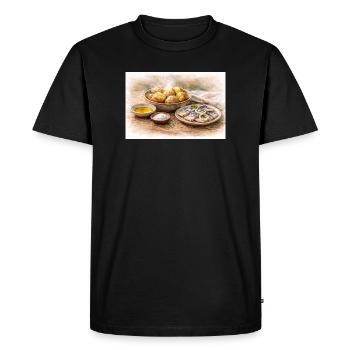 Pommes de terre veste avec hareng ukrainien - T-shirt Premium bio Homme - noir - Devant - Nico (187cm)