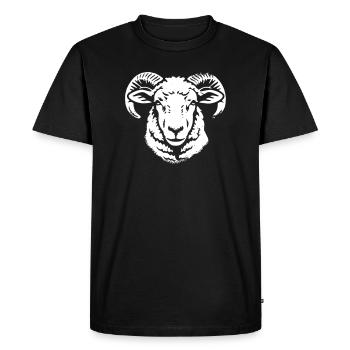 Ram Head Ram Ram Horn Vector - Men's Premium Organic T-Shirt - black - Front - Nico (187cm)