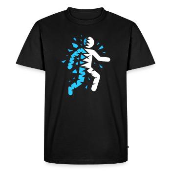 Silhouette éclatée bleue - T-shirt Premium bio Homme - noir - Devant - Nico (187cm)