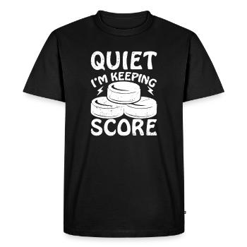 Silence, je compte le score Hockey - T-shirt Premium bio Homme - noir - Devant - Nico (187cm)