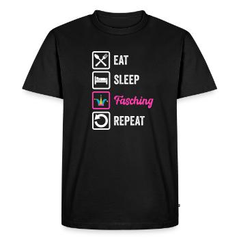 Mange, dors, fasching Répétez – Helau Spruch - T-shirt Premium bio Homme - noir - Devant - Nico (187cm)
