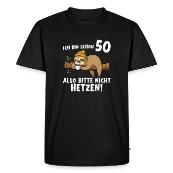 50th Birthday Please Don't Rush 50 Years - Men's Premium Organic T-Shirt - black - Front - Nico (187cm)