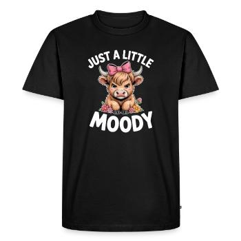 Highland Cattle Sayings Moody Funny Gift - Men's Premium Organic T-Shirt - black - Front - Nico (187cm)