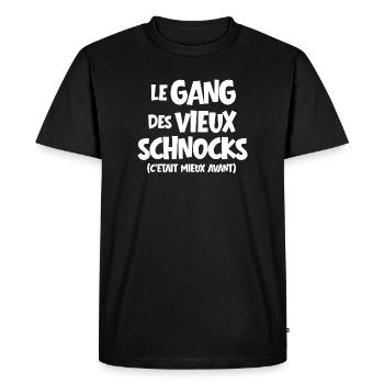 sénior, retraité, retraitée - T-shirt Premium bio Homme - noir - Devant - Nico (187cm)