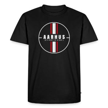 Coordonnées d’Aarhus - T-shirt Premium bio Homme - noir - Devant - Nico (187cm)