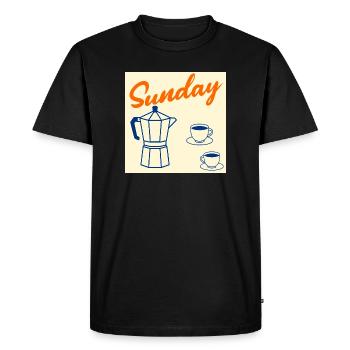 Couple du café du dimanche - T-shirt Premium bio Homme - noir - Devant - Nico (187cm)