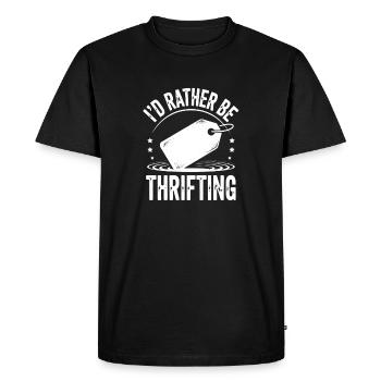 Thrifting Tag Graphic Vintage Style - Men's Premium Organic T-Shirt - black - Front - Nico (187cm)