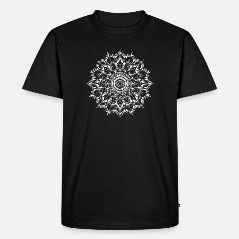 Mandala - Männer Premium Bio T-Shirt - Schwarz