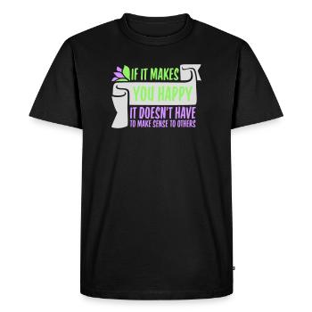 Si ça te rend heureux, sens les autres, Spruch Glück Frei - T-shirt Premium bio Homme - noir - Devant - Nico (187cm)