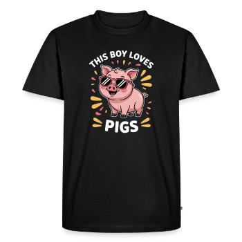 Dictons de cochons Cadeau drôle de cochons - T-shirt Premium bio Homme - noir - Devant - Nico (187cm)