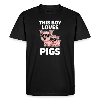 Dictons de cochons Cadeau drôle de cochons - T-shirt Premium bio Homme - noir - Devant - Nico (187cm)