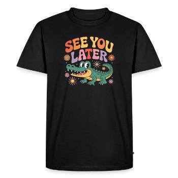 See You Later Alligator Retro Cute - Men's Premium Organic T-Shirt - black - Front - Nico (187cm)