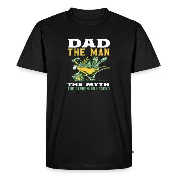 dad the man funny gardening - Men's Premium Organic T-Shirt - black - Front - Nico (187cm)