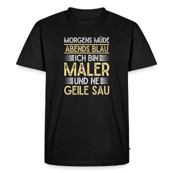 Maître peintre Peintre Un Peintre de truie Des dons - T-shirt Premium bio Homme - noir - Devant - Nico (187cm)