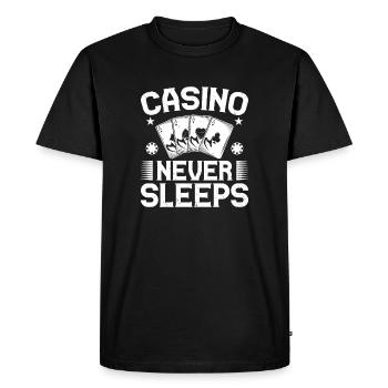 Casino Gambler Casino ne dort jamais en jouant - T-shirt Premium bio Homme - noir - Devant - Nico (187cm)