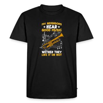 Trompettiste de mes voisins - T-shirt Premium bio Homme - noir - Devant - Nico (187cm)