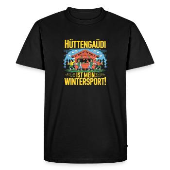 Hut fun is my winter sport Après ski saying - Men's Premium Organic T-Shirt - black - Front - Nico (187cm)