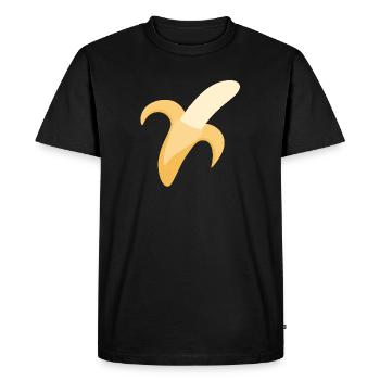 Minimal Banana Peel Illustration - Men's Premium Organic T-Shirt - black - Front - Nico (187cm)