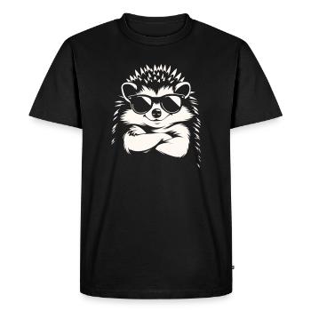 Hérisson cool avec des lunettes de soleil | Motif drôle d’animal - T-shirt Premium bio Homme - noir - Devant - Nico (187cm)
