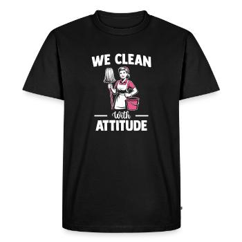 Motif de l’équipe de nettoyage - T-shirt Premium bio Homme - noir - Devant - Nico (187cm)