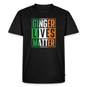 Ginger Lives Matter St Patrick’s St. Paddys - T-shirt Premium bio Homme - noir - Devant - Nico (187cm)