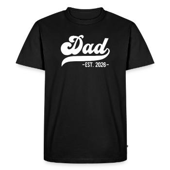 Est. Papa 2026 – Parfait pour les nouveaux papas - T-shirt Premium bio Homme - noir - Devant - Nico (187cm)