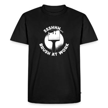 Funny Art Painter Brush At Work Drawing Gift - Men's Premium Organic T-Shirt - black - Front - Nico (187cm)