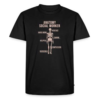 Citation d’assistant social Anatomie Travail social - T-shirt Premium bio Homme - noir - Devant - Nico (187cm)