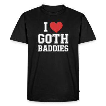J’aime les méchants gothiques - T-shirt Premium bio Homme - noir - Devant - Nico (187cm)