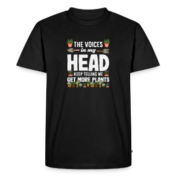 Voix Dans ma tête Plus de plantes Amoureux des plantes - T-shirt Premium bio Homme - noir - Devant - Nico (187cm)