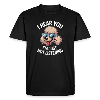 Paroles de caniche Caniche Cadeau drôle de caniche - T-shirt Premium bio Homme - noir - Devant - Nico (187cm)