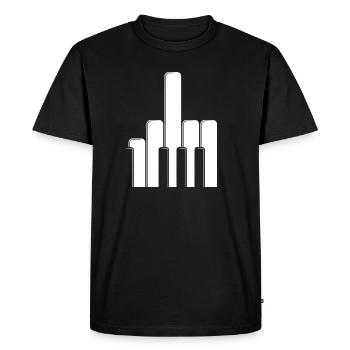 Piano Keys Middle Finger - Men's Premium Organic T-Shirt - black - Front - Nico (187cm)