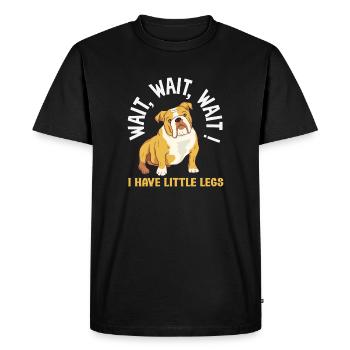 Attends-moi, j’ai de petites jambes - T-shirt Premium bio Homme - noir - Devant - Nico (187cm)