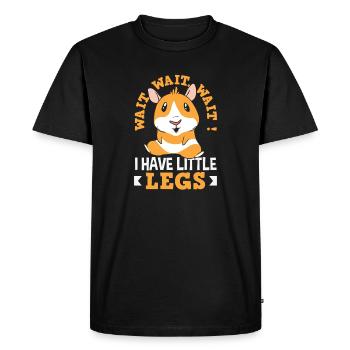 Attends-moi, j’ai de petites jambes - T-shirt Premium bio Homme - noir - Devant - Nico (187cm)