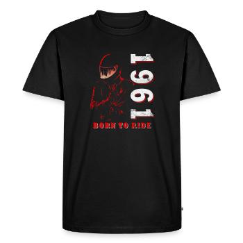 Cadeau d’anniversaire de moto rétro vintage de 1961 - T-shirt Premium bio Homme - noir - Devant - Nico (187cm)