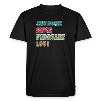 Février 1981 Jubilé 1981 Légendes Février - T-shirt Premium bio Homme - noir - Devant - Nico (187cm)