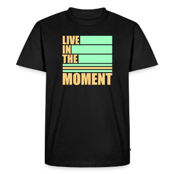 Live In The Moment Mindfulness Presence Awareness - Men's Premium Organic T-Shirt - black - Front - Nico (187cm)