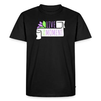 Live In The Moment Mindfulness Presence Awareness - Men's Premium Organic T-Shirt - black - Front - Nico (187cm)