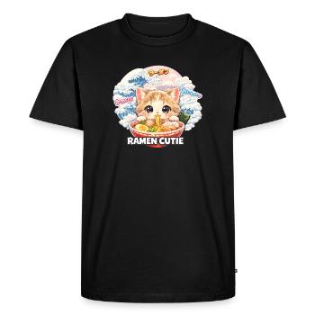 Ramen Kawaii Cats TShirt I Cuisine japonaise - T-shirt Premium bio Homme - noir - Devant - Nico (187cm)