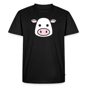 Cute Cow Head Face Comic Vector - Men's Premium Organic T-Shirt - black - Front - Nico (187cm)